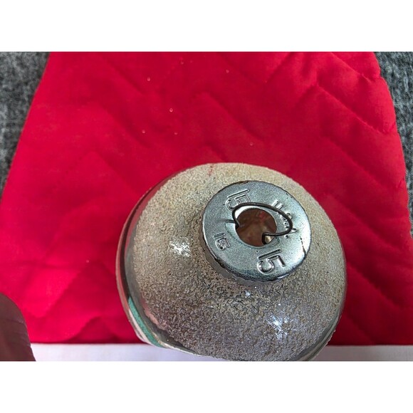 Vintage Mercury Glass Indented Christmas Ball Ornament 2.5 in Striped - Picture 2 of 6